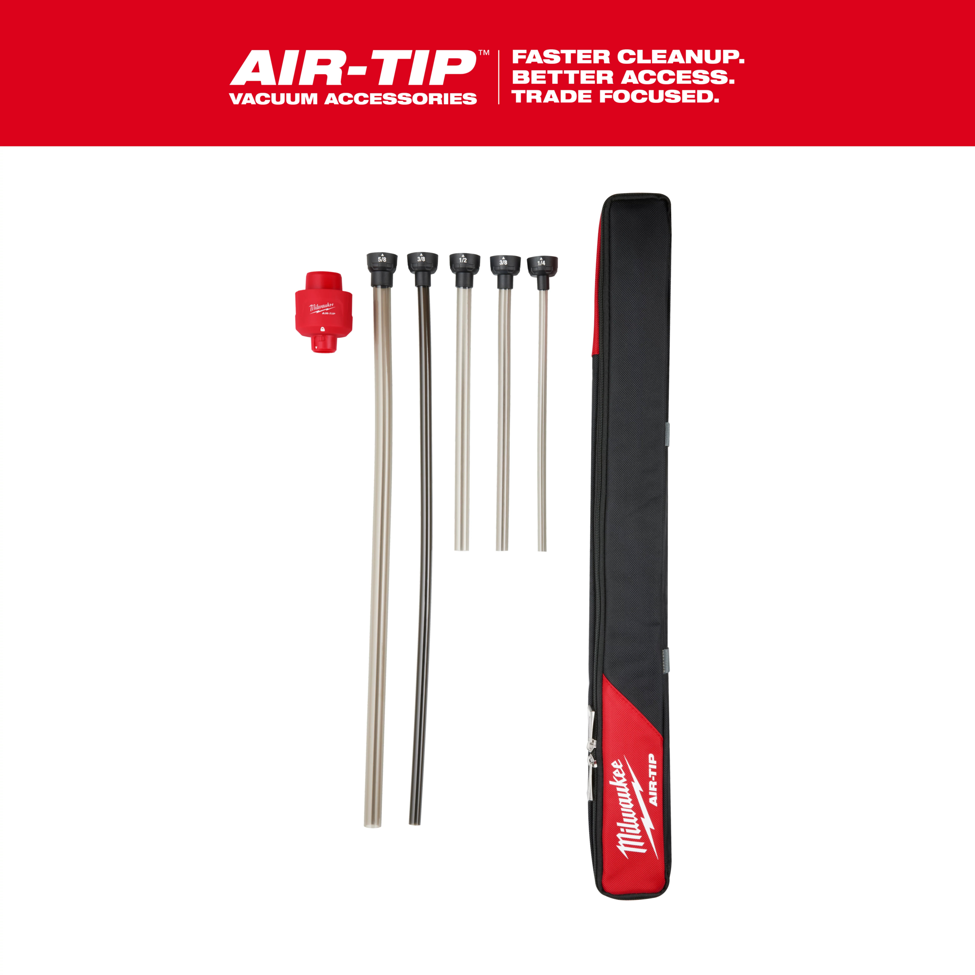 Milwaukee Air-Tip Long Reach Flexible Micro Vacuum Hose Set, Model# 49-90-2037